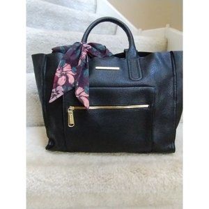 Vintage Steve Madden Large Black Purse W/ Multicolored Floral Bow